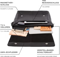 LEABAGS valódi bőr válltáska férfiaknak és nőknek 15 colos laptophoz 4
