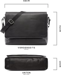 LEABAGS valódi bőr válltáska férfiaknak és nőknek 15 colos laptophoz 5
