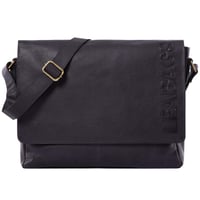 LEABAGS Torba za rame od prave kože za muškarce i žene - Unisex Messenger torba s naramenicom, pretincem za laptop od 15 inča, za ured 1
