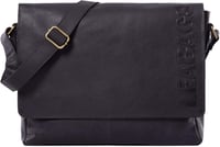 LEABAGS Valódi Bőr Válltáska Férfiaknak és Nőknek - Unisex Messenger Táska Vállpánttal, 15 Colos Laptoptartóval, Irodai Használatra 1