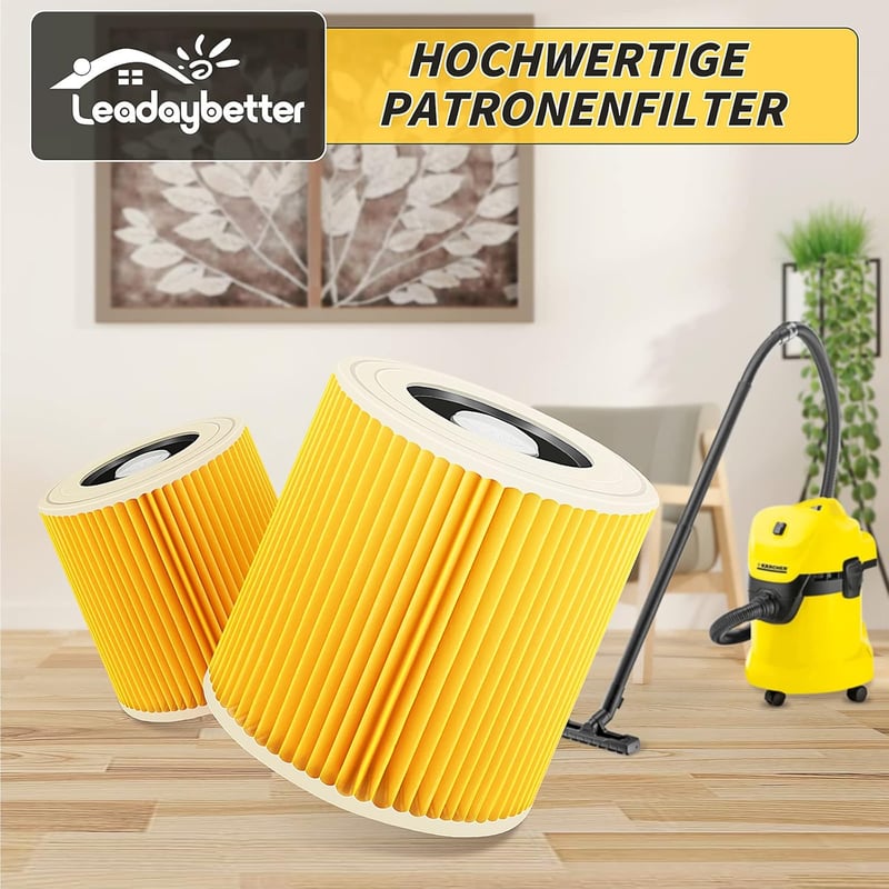 Leadaybetter 2db Kärcher WD3 WD2 MV2 MV3 porszívó szűrő patron csomag