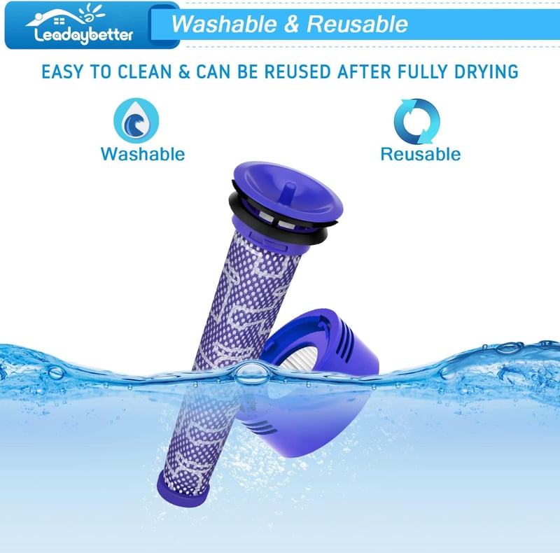 Leadaybetter Dyson V7 V8 SV10 porszívó szűrő csomag - 3 post és 3 pre filter