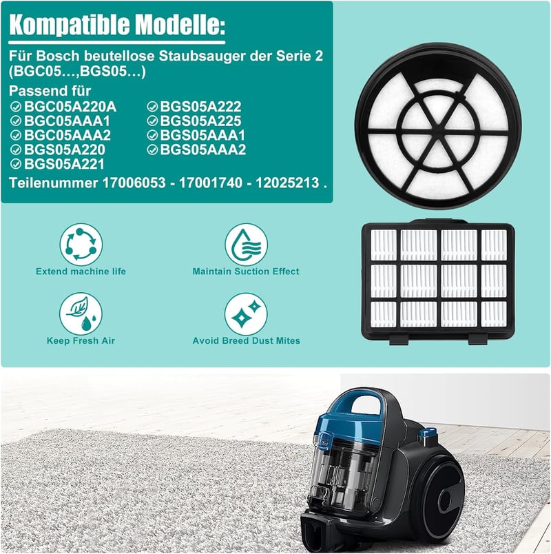 Leadaybetter HEPA szűrő Bosch Series 2 porszívóhoz BGC05A BGS05A modellekhez