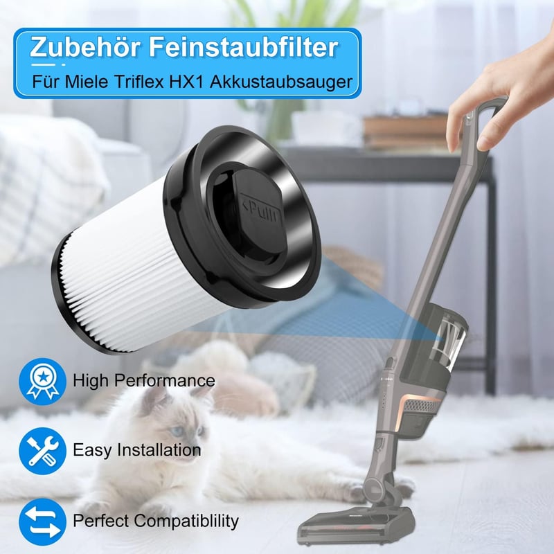 Leadaybetter Miele TriFlex HX1 FSF Porszívó Szűrő Csomag - Mosható Finom Por Szűrő 2db
