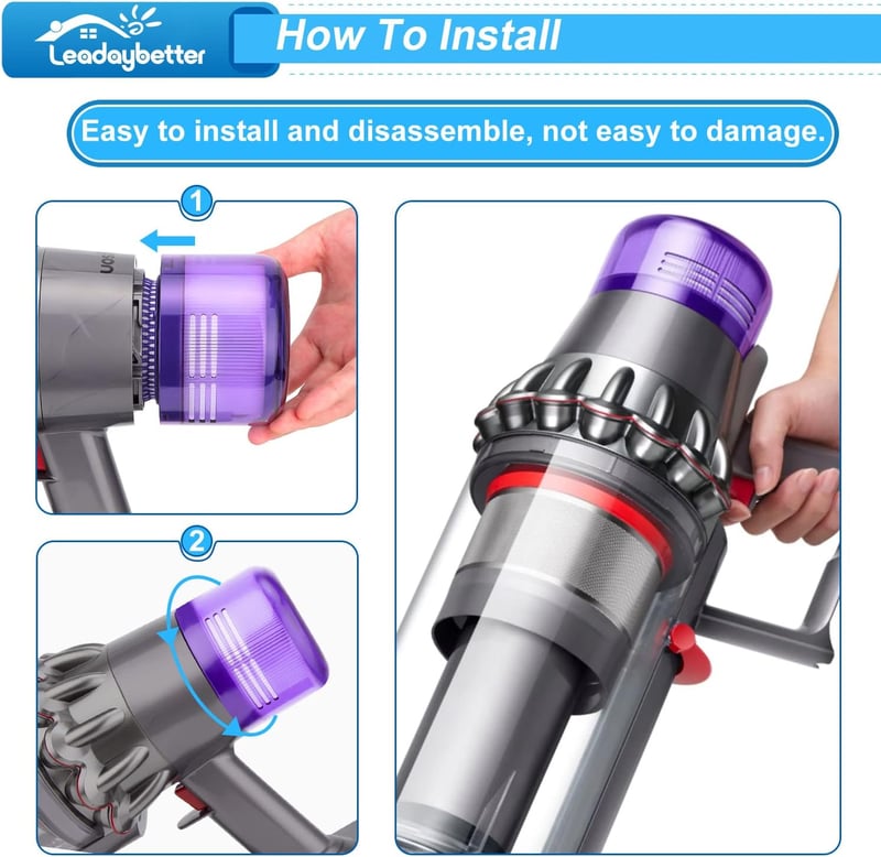 Leadaybetter Mosható HEPA Szűrő Készlet Dyson V11 V15 Porszívókhoz - 2 db Filter + Tisztítókefe, SV14 SV17 SV22 Kompatibilis