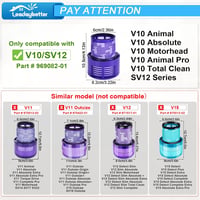 Leadaybetter V10 HEPA szűrő Dyson porszívóhoz - 2 db-os csomag, kompatibilis SV12 Cyclone Animal Absolute akkus porszívókkal, tisztítókeféve 3