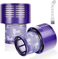 Leadaybetter V10 HEPA szűrő Dyson porszívóhoz - 2 db-os csomag, kompatibilis SV12 Cyclone Animal Absolute akkus porszívókkal, tisztítókeféve 1