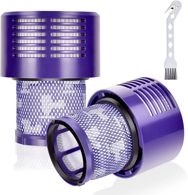Leadaybetter V10 HEPA szűrő Dyson porszívóhoz - 2 db-os csomag, kompatibilis SV12 Cyclone Animal Absolute akkus porszívókkal, tisztítókeféve