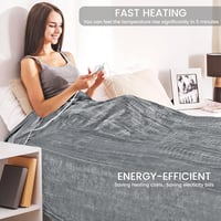 LeaderPro Elektromos Takaró 160x180cm - 6 Hőfokozat, Automata Kikapcsolás, Mosható, Túlmelegedés Elleni Védelem, 1-9 Órás Időzítő, Flannel 3