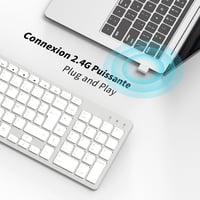 LeadsaiL AZERTY Vezeték nélküli Billentyűzet USB 2.4GHz Multimédia Gombokkal 2