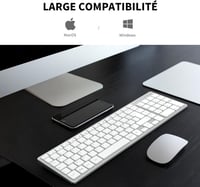 LeadsaiL AZERTY Vezeték nélküli Billentyűzet USB 2.4GHz Multimédia Gombokkal 7