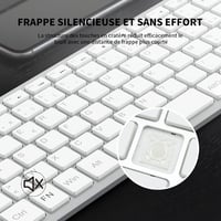 LeadsaiL AZERTY Vezeték nélküli Billentyűzet USB 2.4GHz Multimédia Gombokkal 5