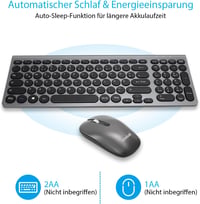 LeadsaiL Ergonomikus Vezeték Nélküli Billentyűzet és Egér Szett, QWERTZ, Csendes 3