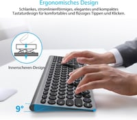 LeadsaiL Ergonomikus Vezeték Nélküli Billentyűzet és Egér Szett, QWERTZ, Csendes 5