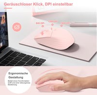 LeadsaiL FA98 Wireless Billentyűzet és Egér Szett, QWERTZ Layout, Kompakt 98 Gombos, Piros Switch, 1600 DPI, Rózsaszín 6