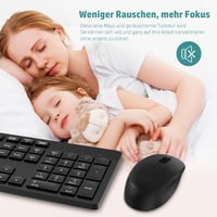 LeadsaiL K786 Vezeték nélküli billentyűzet és egér szett, QWERTZ német layout, csendes billentyűzet, 2.4 GHz USB nano vevővel - black 5
