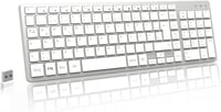 LeadsaiL Vezeték Nélküli Billentyűzet 2.4 GHz QWERTZ Német Kiosztás Numerikus Billentyűzettel Csendes Gombokkal PC Laptop Mac 1
