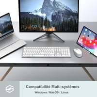 LeadsaiL Vezeték nélküli billentyűzet és egér szett, AZERTY, fehér-szürke 7