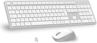 LeadsaiL Vezeték nélküli billentyűzet és egér szett, AZERTY, fehér-szürke 1
