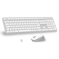 LeadsaiL bežični set tipkovnice i miša, ultratanak, AZERTY - bijelo-siva 1