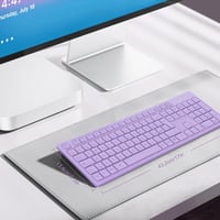 LeadsaiL Vezeték nélküli billentyűzet, teljes méretű QWERTY, ergonomikus USB 2,4 GHz, számpad, PC/Mac/Laptop - Lila 7