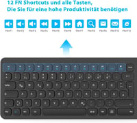 LeadsaiL Wireless Billentyűzet és Egér Szett, 2.4G QWERTZ Német Kiosztás 5