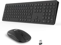 LeadsaiL Wireless Billentyűzet és Egér Szett, 2.4G QWERTZ Német Kiosztás 1