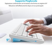 LeadsaiL Wireless Billentyűzet és Egér Szett Numerikus Billentyűzettel, 2.4GHz USB, Fehér 3
