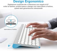 LeadsaiL Wireless Billentyűzet és Egér Szett USB Ergonomikus Csendes QWERTY 5