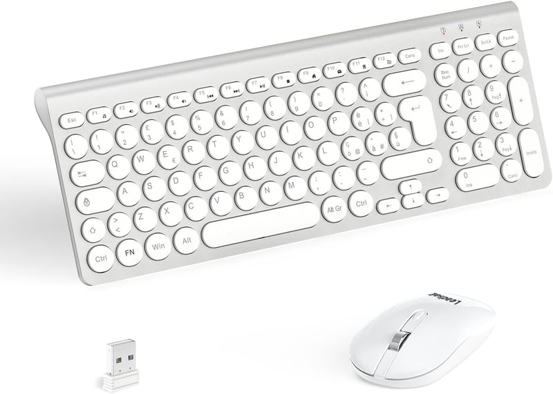 LeadsaiL Wireless Billentyűzet és Egér Szett USB Ergonomikus Csendes QWERTY