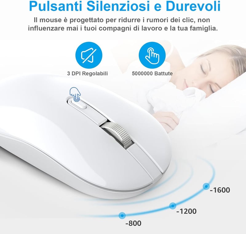 LeadsaiL Wireless Billentyűzet és Egér Szett USB Ergonomikus Csendes QWERTY