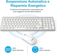 LeadsaiL Wireless Billentyűzet és Egér Szett USB Ergonomikus Csendes QWERTY 3