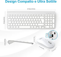 LeadsaiL Wireless Billentyűzet és Egér Szett USB Ergonomikus Csendes QWERTY 6