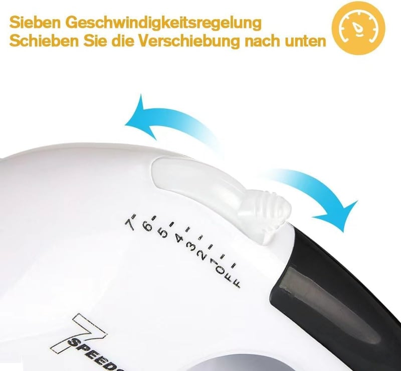 Leaflai elektromos kézi mixer 7 fokozat turbó funkcióval rozsdamentes kiegészítőkkel