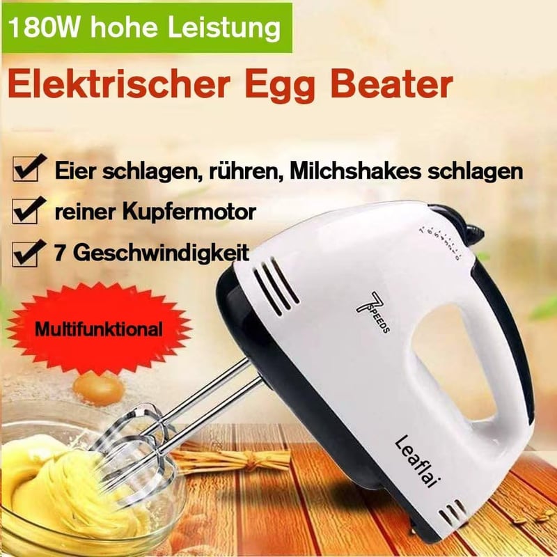Leaflai elektromos kézi mixer 7 fokozat turbó funkcióval rozsdamentes kiegészítőkkel