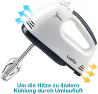 Leaflai elektromos kézi mixer 7 fokozat turbó funkcióval rozsdamentes kiegészítőkkel 3