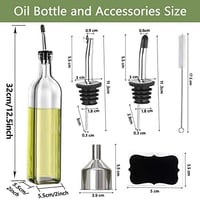 Leaflai Olívaolaj Adagoló Üveg 2db Rozsdamentes Acél Öntővel 500ml 3