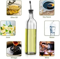 Leaflai Olívaolaj Adagoló Üveg 2db Rozsdamentes Acél Öntővel 500ml 2