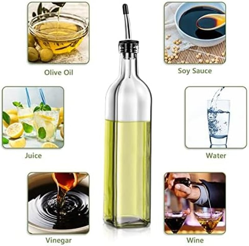 Leaflai Olívaolaj Adagoló Üveg 2db Rozsdamentes Acél Öntővel 500ml