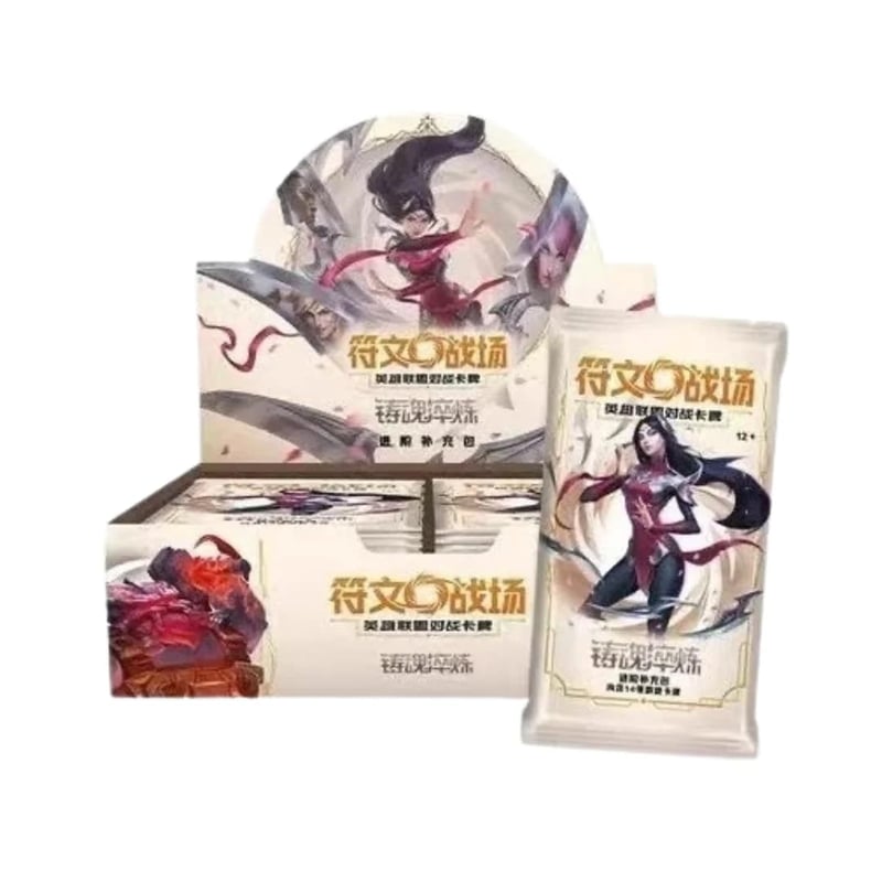 Zberateľské balenie kariet League of Legends Riftbound Spiritforged Jumbo – uzavretý box so 14 kartami, edícia v zjednodušenej čínštine, pre zberateľov od 15 rokov