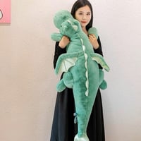 Záťažový plyšový drak Leahaoe, senzorická hračka, 110 cm, 4,5 kg – modrý/zelený/ružový/biely 5