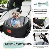 Lealchum autosedačka pre psov s bezpečnostnými popruhmi, pamäťová pena, prateľná, protišmyková spodná časť, čierna/sivá, veľkosť Small 4