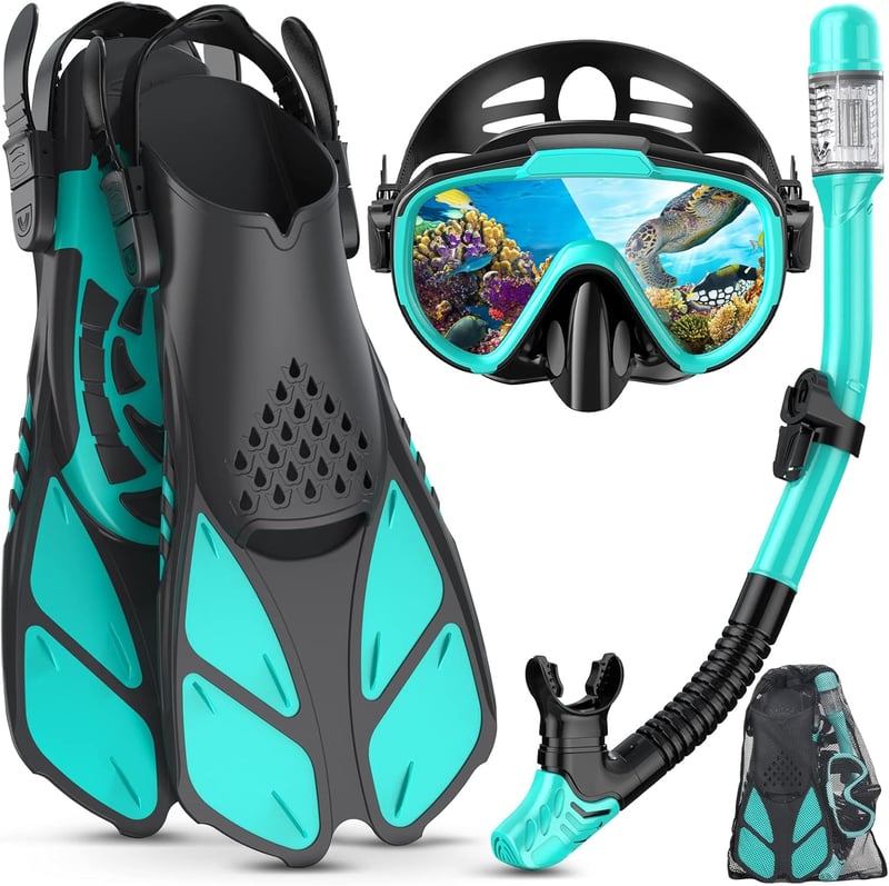 Lealinga 3 az 1-ben búvárkészlet felnőtteknek úszófinnekkel, anti-fog maszk és dry snorkel