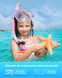 Set de Snorkel pentru Copii Lealinga, Mască de Scufundări Panoramică la 180° Anti-aburire și Snorkel Uscat, Set de Scufundări cu Protecție Nazală Antiderapantă pentru Copii 6