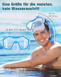 Lealinga Snorkel Szett 2 Személyes Panoráma Maszk Száraz Snorkelcsővel Anti-Fog 5