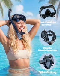 Lealinga Snorkel Szett 2 Személyes Panoráma Maszk Száraz Snorkelcsővel 4