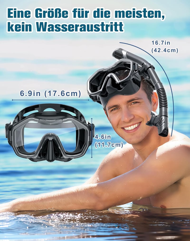 Lealinga Snorkel Szett 2 Személyes Panoráma Maszk Száraz Snorkelcsővel