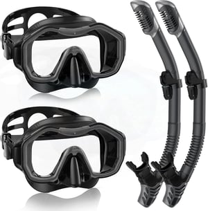 Lealinga Snorkel Szett 2 Személyes Panoráma Maszk Száraz Snorkelcsővel