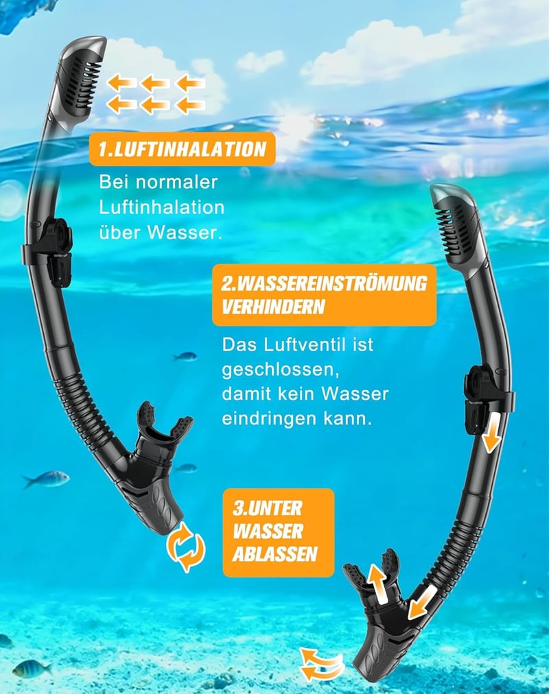 Lealinga Snorkel Szett 2 Személyes Panoráma Maszk Száraz Snorkelcsővel