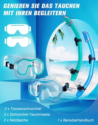 Lealinga Snorkel Szett 2 Személyes Panoráma Maszk Száraz Snorkelcsővel Anti-Fog 6